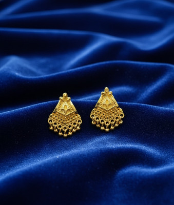 DIS Gold Plated Ethnic Floral Jhumka Earrings for Women & Girls Brass Jhumki Earring
