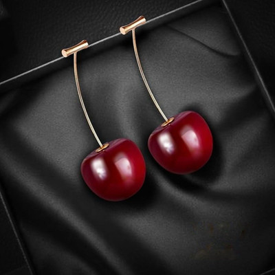 tbh Korean Cherry earrings Western Light Weight Earrings for Girls Women Alloy Earring Set