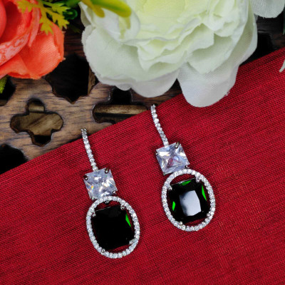 Nitara Collection Earrings- Drop & Dangler- AD Diamond Cubic Zirconia Brass Drops & Danglers