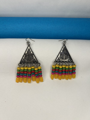 LAVANYA LUXURY BOHO EARRINGS Beads German Silver Drops & Danglers, Tassel Earring