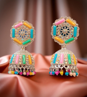 RiyanshFashion Traditional Earrings for Women Jewelry Multicolored jhumki for girls and Women Alloy Jhumki Earring