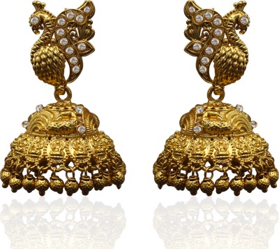 Chigold Gold Plated 18k Peacock Jhumka/Jhumki Earrings Set for Women Alloy Jhumki Earring