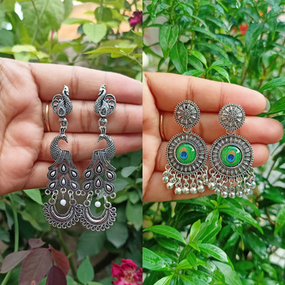 Jhumka Street Jhumka Earrings for girls stylish Pack of 2 E0121 Alloy Jhumki Earring