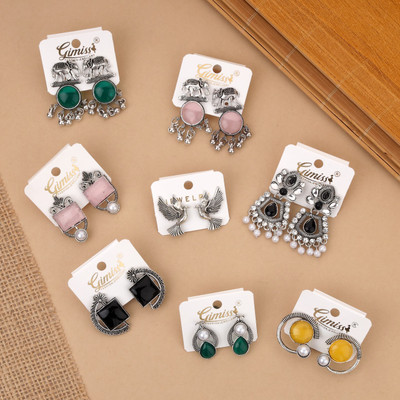 Gimiss Traditional & Designer Earring for Women and Girl Lightweight Daily Wear 6 Pairs Alloy Earring Set, Drops & Danglers, Hoop Earring, Jhumki Earring, Magnetic Earring