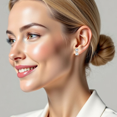 Fashion Fusion Fashion Fusion Gold Plated Double Hearts AD Alloy Stud Earring