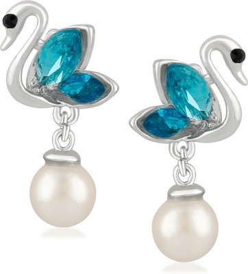 OVIYA Exquisite Blue Crystal Duck Earrings Crystal Alloy Drops & Danglers