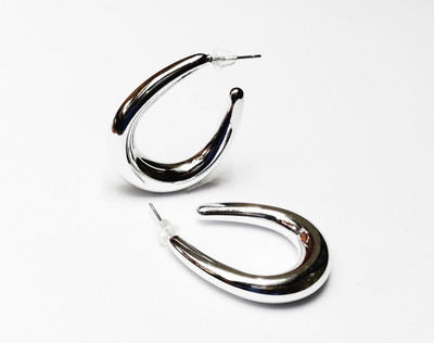 ABC Silver Hoop Lightweight Earrings Plastic Stud Earring
