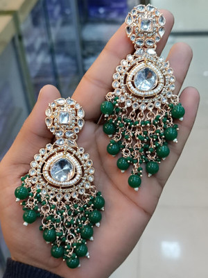 Gyaan Jewels mq1 Alloy Chandbali Earring, Clip-on Earring