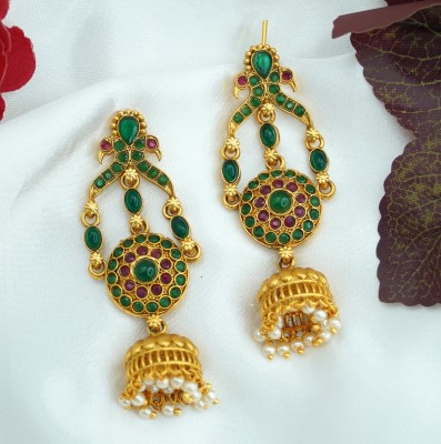 DC JHUMKI 128 GREEN RUBY Alloy Jhumki Earring