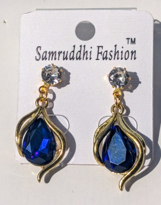 BOLD BLEND BEAUTIFUL STONE EARRING Crystal Brass Drops & Danglers