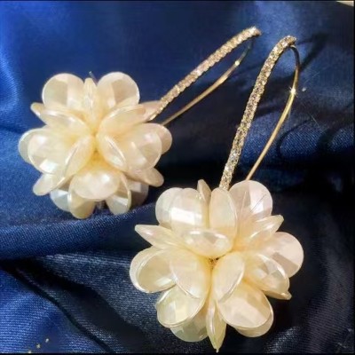 Lucky Jewellery Designer Fashion Gold Plated Earring Floral Earrings For Girls & Wome Cubic Zirconia Plastic Tassel Earring