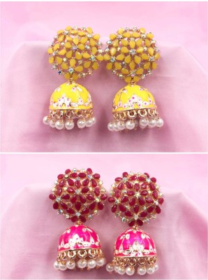 AMONROO Multicolor Jhumka for women, Set of 2 earrings, Premium Jhumka Alloy Drops & Danglers, Earring Set