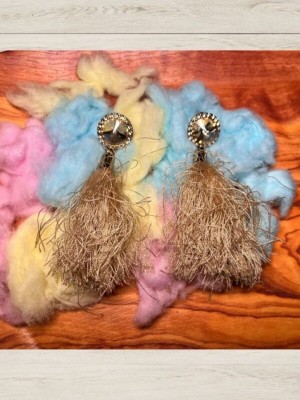 Apna Haat Fur Tassel Drop Dangler With Crystal Earring Alloy Tassel Earring