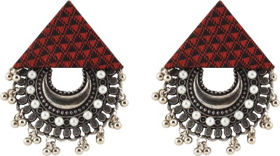 Teejh Teejh Hanika Maroon Fabric Earring Alloy Drops & Danglers