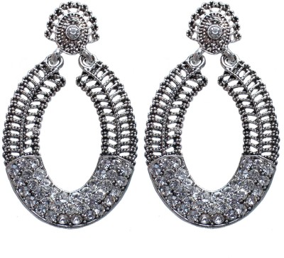 Lucky Jewellery Lucky Jewellery Trendy Oxidised Plating Afghani Earring For Girls & Women Cubic Zirconia Alloy Drops & Danglers