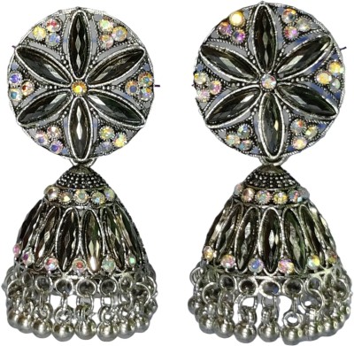 Babla Fashion shop Stone silver earrings Stone Jhumki Earring