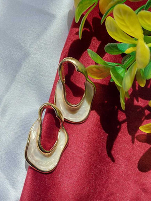 JAEE Resin Art Golden Plated drops earings Brass Drops & Danglers
