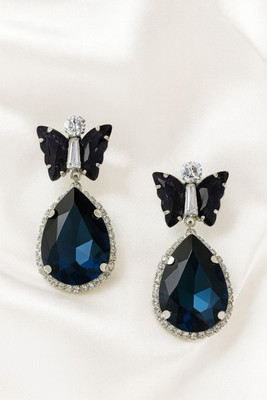NUI Latest Korean Earrings For Women And Girls Cubic Zirconia Alloy Drops & Danglers