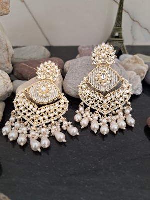 Emcee Collections SABA Golden Chandbali Earring Metal Jhumki Earring