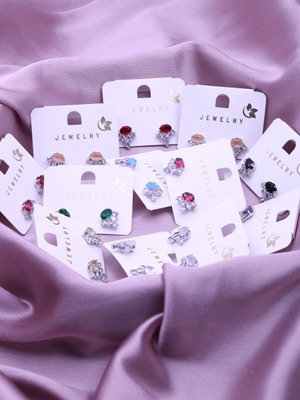 SAIYONI Stud Earrings Combo|Earring Combo|12 Pair Earring Set|Stud Earring. Alloy Stud Earring