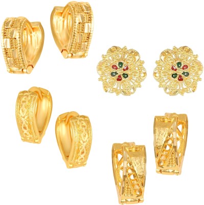 VIGHNAHARTA Vighnaharta Goldens Combo Set(Sales Package-4 Pair Earrings ) Alloy Clip-on Earring, Stud Earring