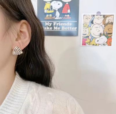 RV YUWON Korean Earrings western fashion Earrings for women for Girls Light Weight Cubic Zirconia Alloy Earring Set, Drops & Danglers