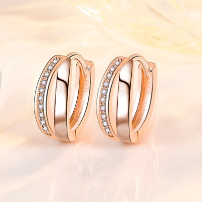 MYKI Classic Hoop Earrings For Women & Girls Cubic Zirconia Metal Hoop Earring