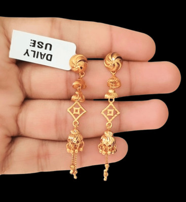 DIVS FASHION TRENDY SUI DHAGA EARRING WITH SQUARE DESIGN Brass Drops & Danglers