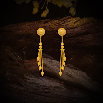Drashti Collection Traditional Micron Plated Daily Use Sui Dhaga Earrings For Women And Girls Brass Ear Thread