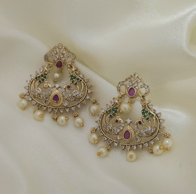 Dharmkil A D Earring 525 Ruby Copper, Brass Drops & Danglers