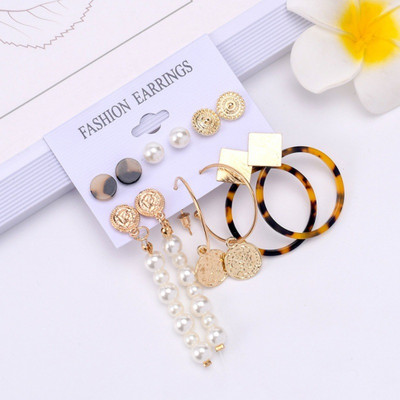 Oulik Combo of Pearl Gold Plated Stud Earring 6 Pair Set for Girls & Womens Alloy Stud Earring, Hoop Earring, Drops & Danglers