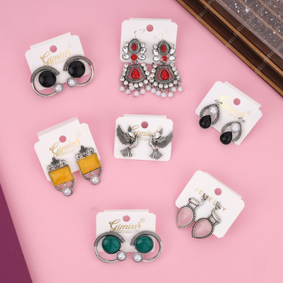 Janki Creation Korean Beautiful Unique Design Stylish Ethnic Earrings Onyx Alloy Chandbali Earring, Drops & Danglers, Jhumki Earring, Stud Earring