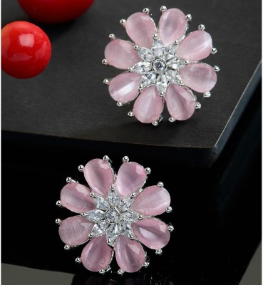 ZENEME 2 N Elegant American Diamond Studded Star Shaped Earring Cubic Zirconia Brass Stud Earring