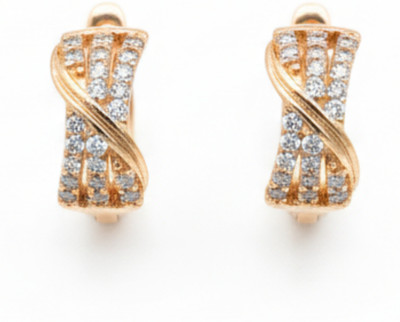 forevershine Gold Plated Floral Halo CZ Stud Earrings for Women & Girls Cubic Zirconia Alloy Earring Set