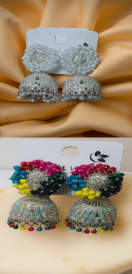 veyra Trendy Pearl & Multicolor Jhumka Earrings Combo for Women & Girls (Set of 2) Alloy Jhumki Earring