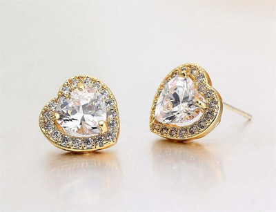 ZIVOM Heart Cubic Zirconia Copper Stud Earring