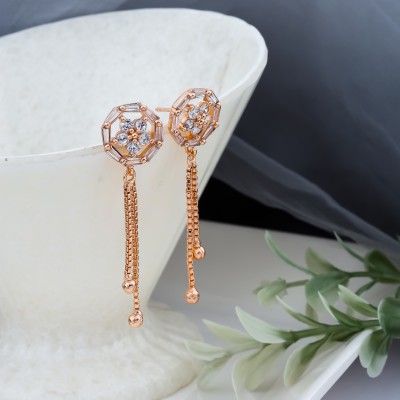 Felicia Gold Plated Ltakan Earring Diamond Brass Drops & Danglers