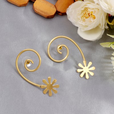 Jewelgenics Gold Finish Demi-Fine Jewelry Anti-Tarnish Waterproof Spiral Earrings Alloy, Stainless Steel Drops & Danglers