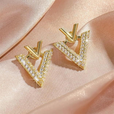 SVENTS Stylish Gold AD Stone Statement Korean Earrings for Women Girls Party Wear Crystal, Cubic Zirconia, Pearl Alloy, Brass, Stone Drops & Danglers, Earring Set, Hoop Earring, Rhinestone Studs, Stud Earring