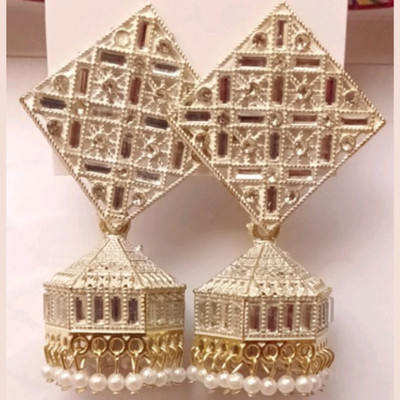 Reshu TTRADITIONAL WEDDING JHUMKHAS Agate Brass Jhumki Earring
