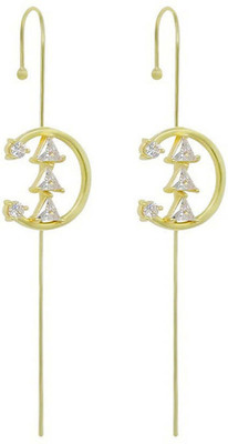 TheVineGirl Trendy Pack Of 2 Gold Plated Zircon Studded Ear Cuff for Women Alloy Cuff Earring