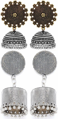 Haniya Oxidized Silver plated handmade Jhumka Jhumki Earrings Brass, Metal Jhumki Earring