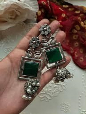 Divastri Silver Plated Earring for Women & Girls Diamond Brass Drops & Danglers
