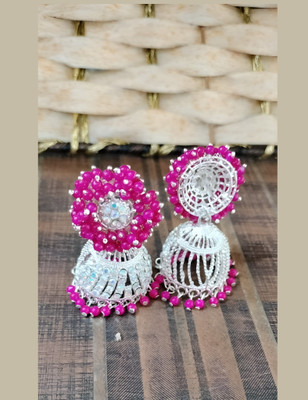 Mahara Traditional Studded Gold Platted Pearl Alloy Jhumki Earring For Girl And Women Beads Alloy Jhumki Earring