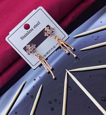 SIMANDHAR ART SPARSH JEWELRY Traditional Wedding Temple Gold Ethnic Antique AD Earrings Cubic Zirconia Alloy Earring Set