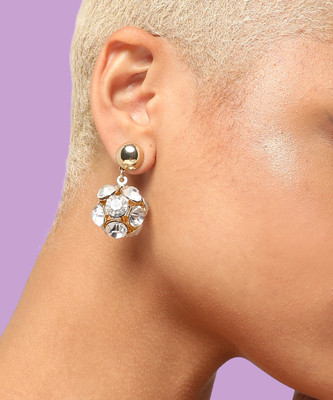 SOHI Gold Plated Party Designer Stone Drop Earring For Women Alloy Drops & Danglers