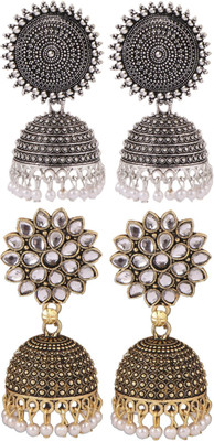 Keviv Wedding & Engagement Earring Combo for Women Beads, Pearl Alloy, Brass Earring Set