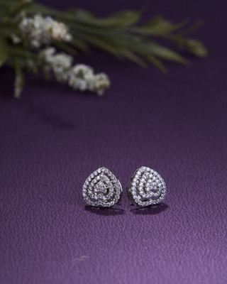 Opal Touch Ethereal Glow Opal Studs Cubic Zirconia Brass Stud Earring