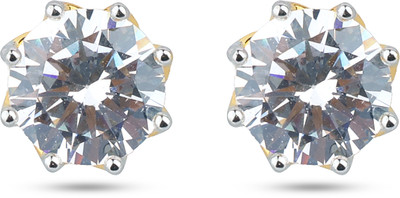 RedSolitaire CZ STUD SCREW EARRINGS Cubic Zirconia Brass Stud Earring