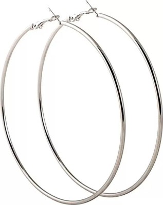 zebisco Medium size silver bali earrings for girls and women(65 MM) Alloy Hoop Earring